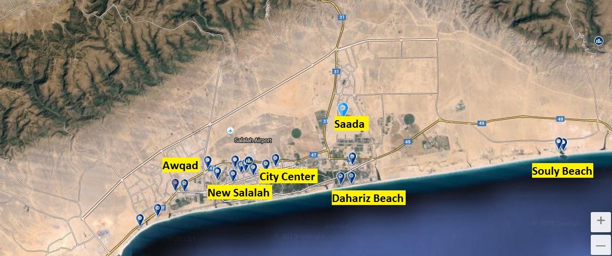 Salalah Hotels Locations