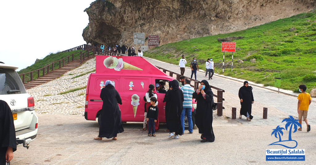 An Icecream Van parked at the start of the Cave Walkway
