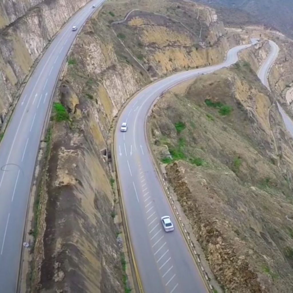 Hairpin road in West side of Salalah, Oman