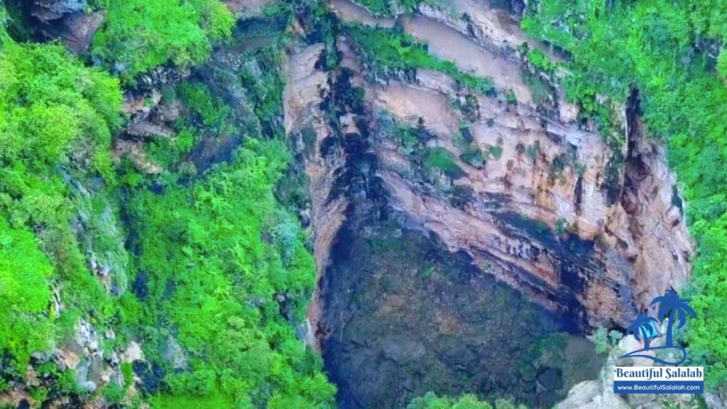 Aerial View of Tawi Attair Sinkhole in Oman